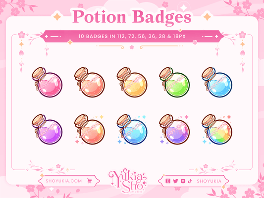 Badges de sous-titres Potions pour Twitch/YouTube/Discord