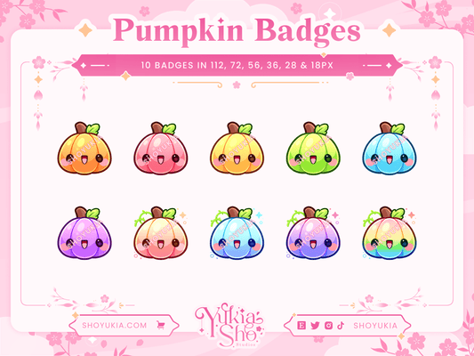 Halloween Kawaii Pumpkin Sub Badges