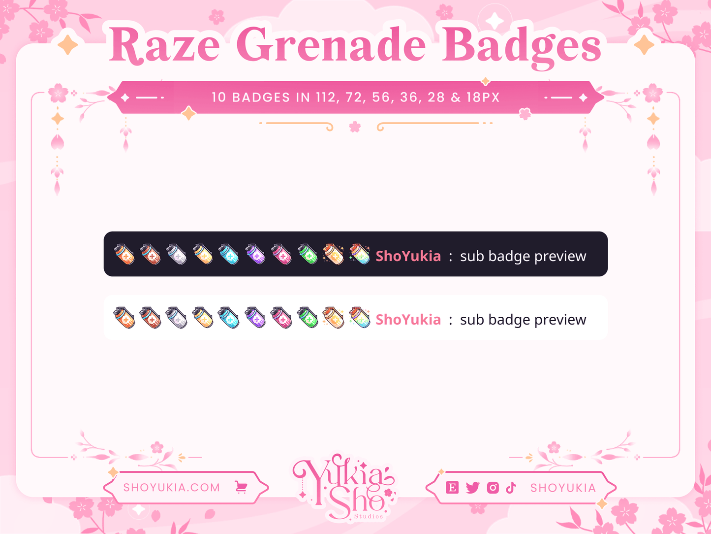 Valorant Raze Grenade Sous-badges pour Twitch/YouTube/Discord