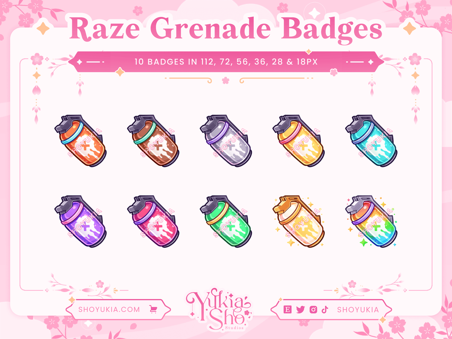 Valorant Raze Grenade Sous-badges pour Twitch/YouTube/Discord