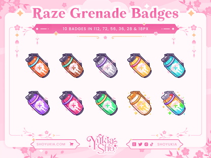 Valorant Raze Grenade Sous-badges pour Twitch/YouTube/Discord