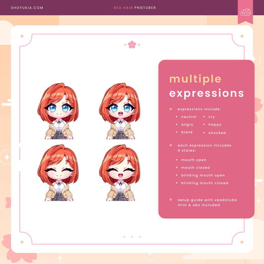 Short Red Hair Chibi PNGTuber