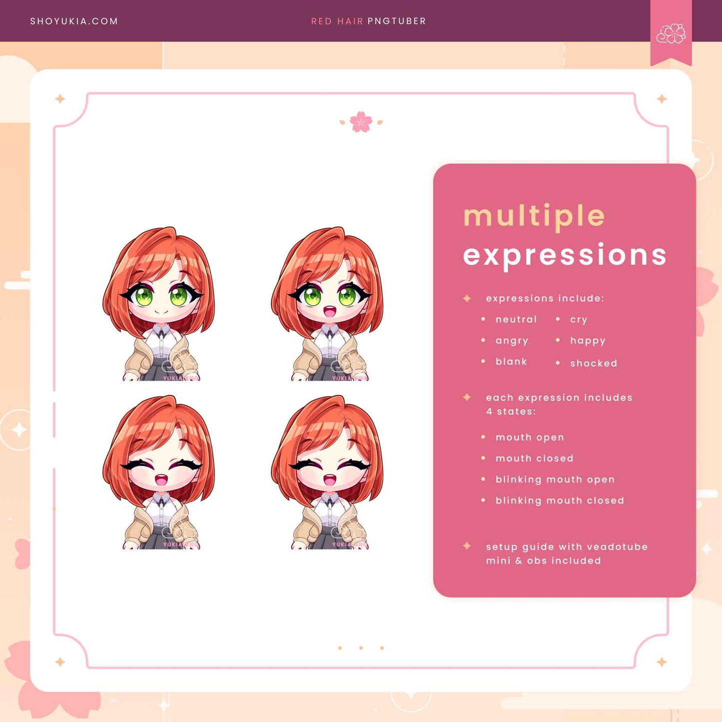 Short Red Hair Chibi PNGTuber