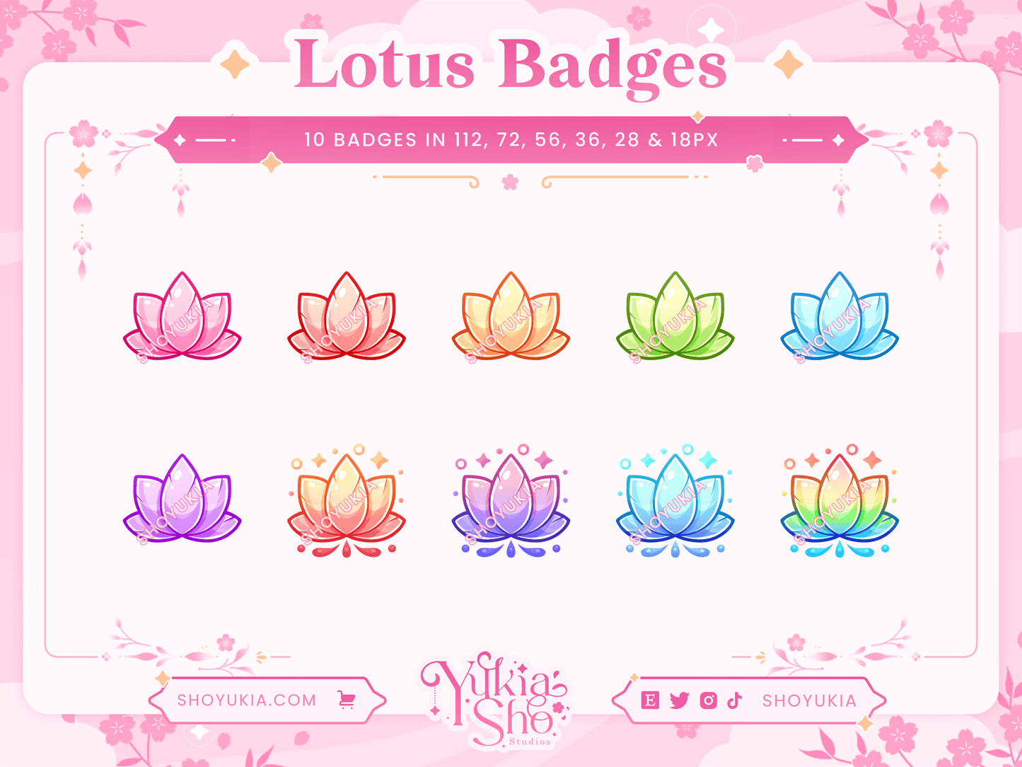 Insignias de League of Legends Spirit Blossom Lotus Para Twitch/YouTube/Discord