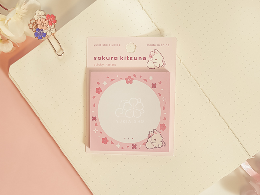 sakura kitsune sticky notes
