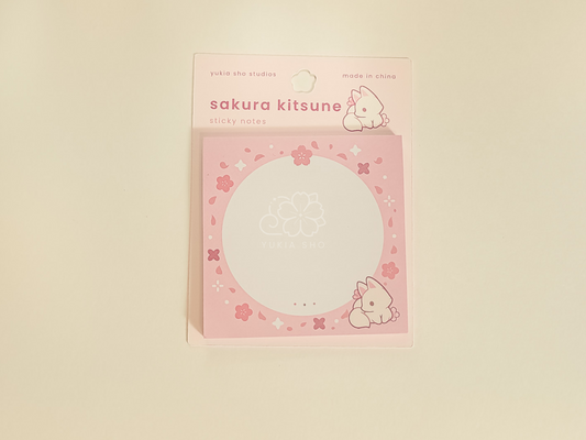 sakura kitsune sticky notes