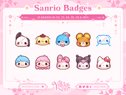 Kawaii Characters Sub Badges