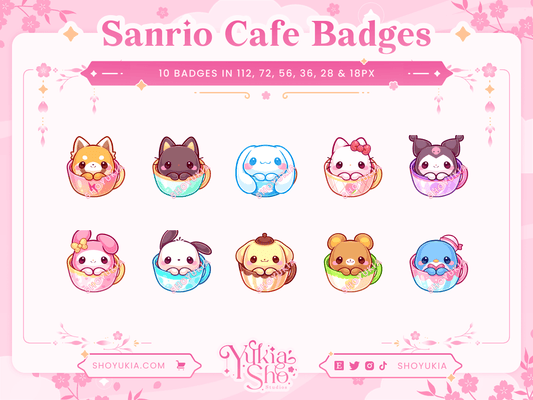 Kawaii Cafe Sub Badges