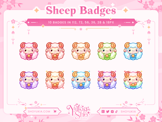 Kawaii Sheep Sub Badges