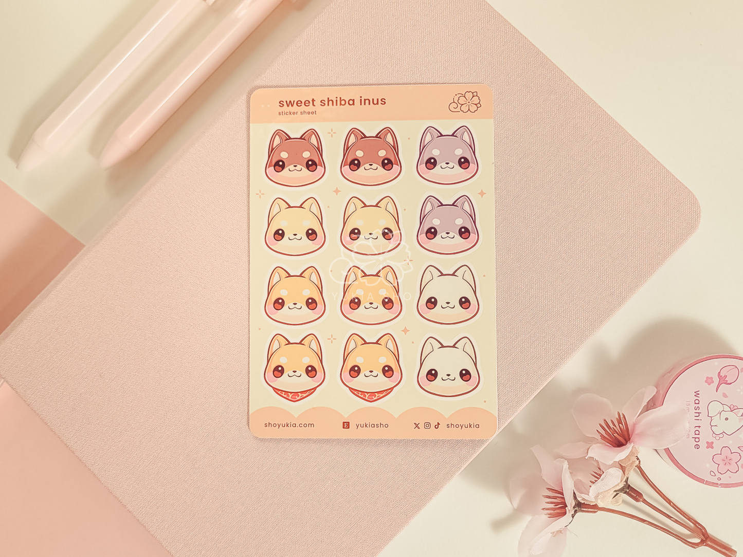 Sweet Shiba Inus Mini Sticker Sheet