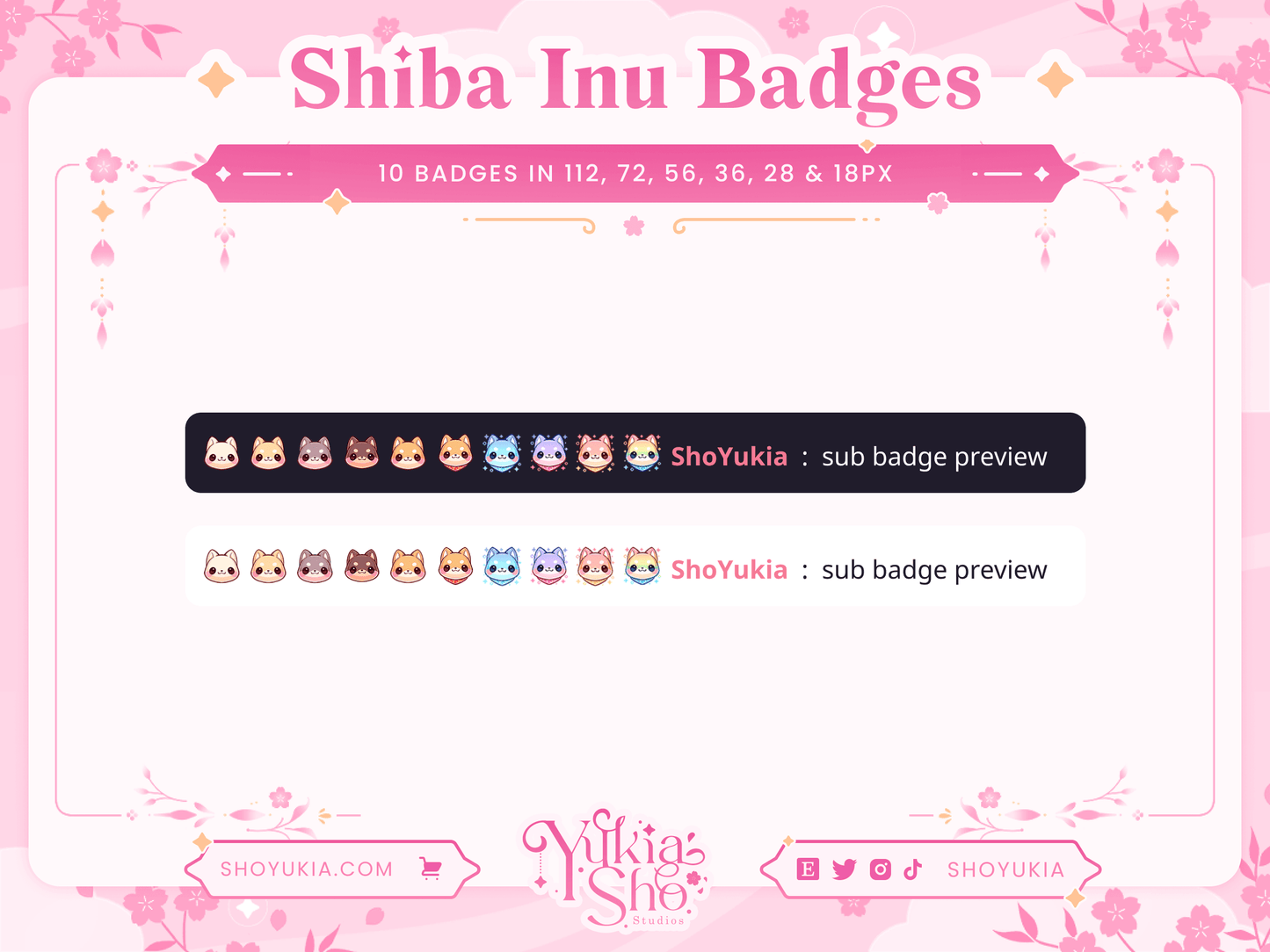 Kawaii Shiba Inu Sub Badges