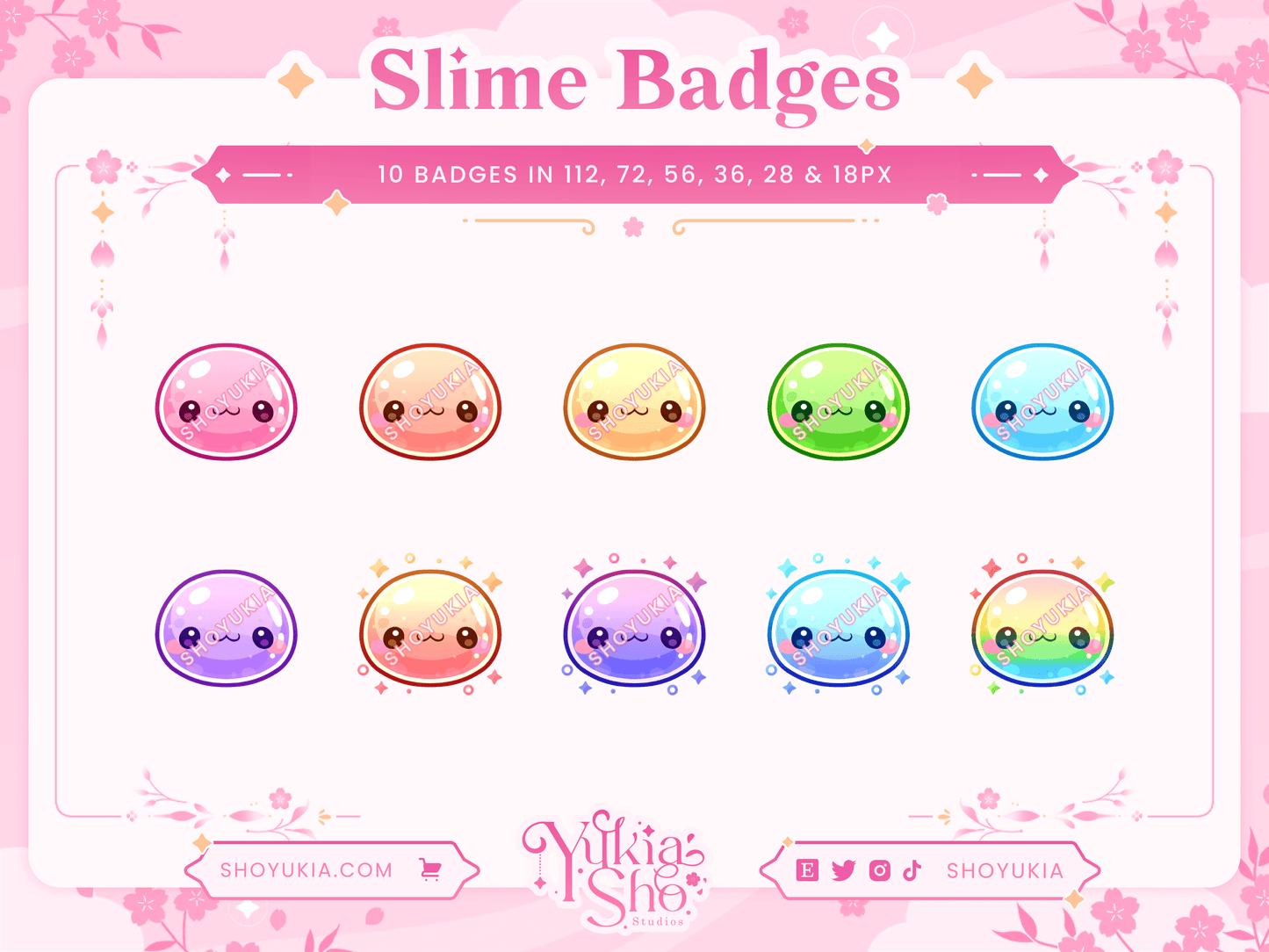 Kawaii Slime Sub Badges