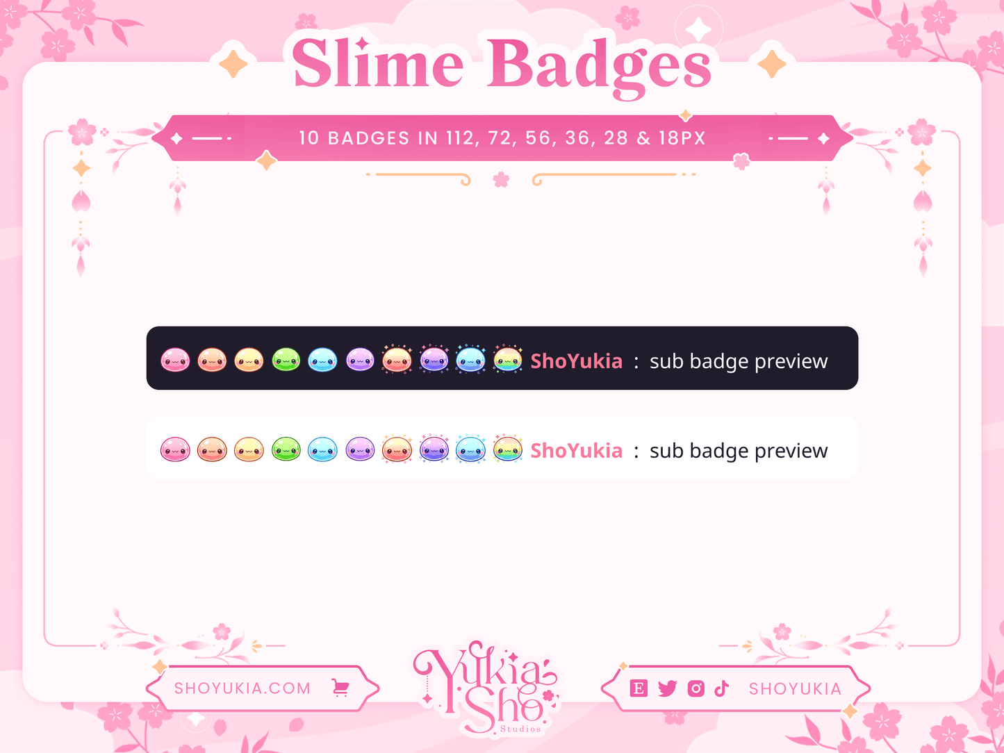 Kawaii Slime Sub Badges