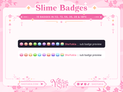 Kawaii Slime Sub Badges