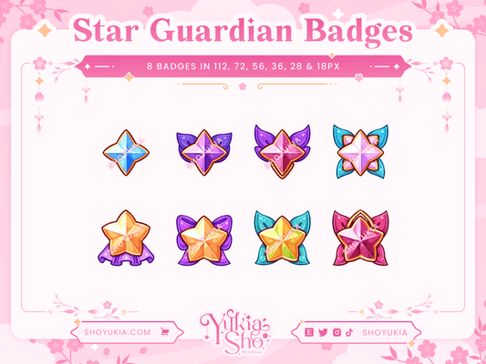 League of Legends Star Guardian (Set 1) Sub Insignias para Twitch/YouTube/Discord