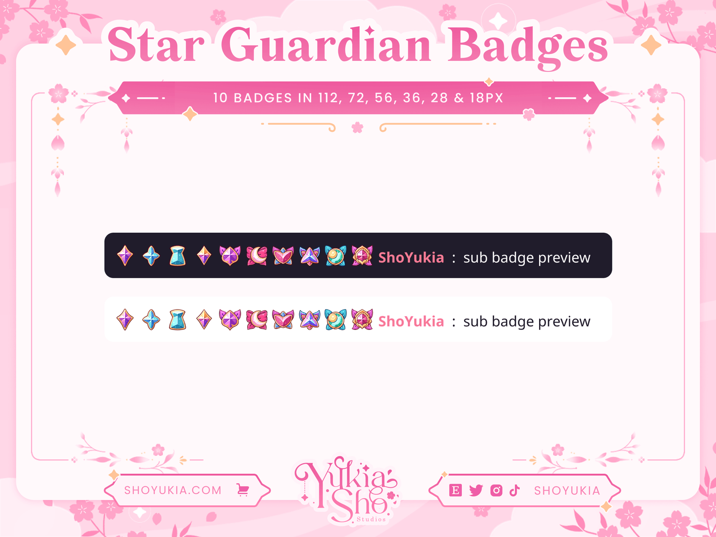 League of Legends Star Guardian (Set 2) Sub Insignias para Twitch/YouTube/Discord