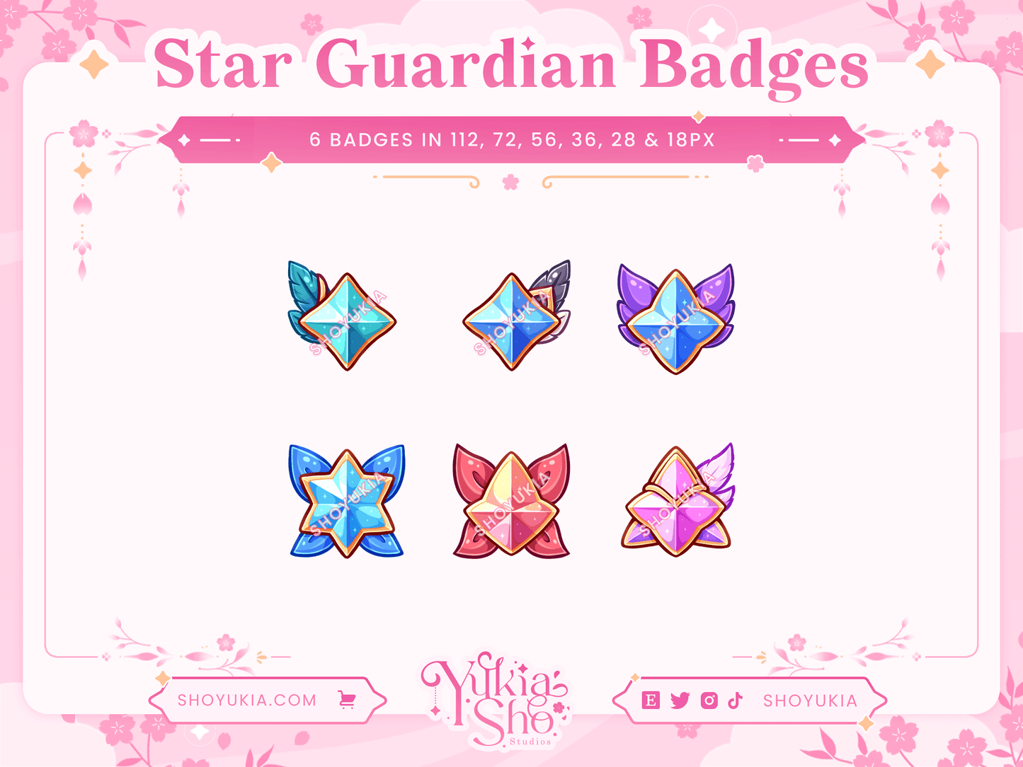 League of Legends Star Guardian (Set 2) Sub Insignias para Twitch/YouTube/Discord