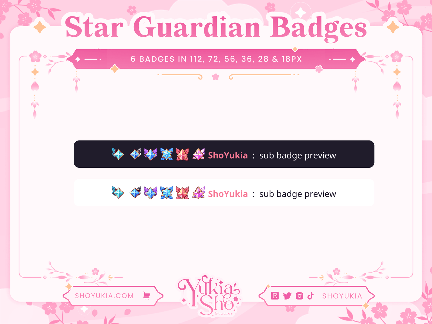 League of Legends Star Guardian (Set 2) Sub Insignias para Twitch/YouTube/Discord