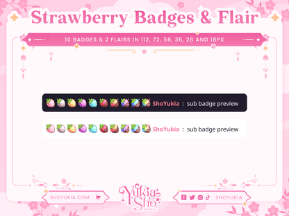 Strawberry Sub Badges & Flair