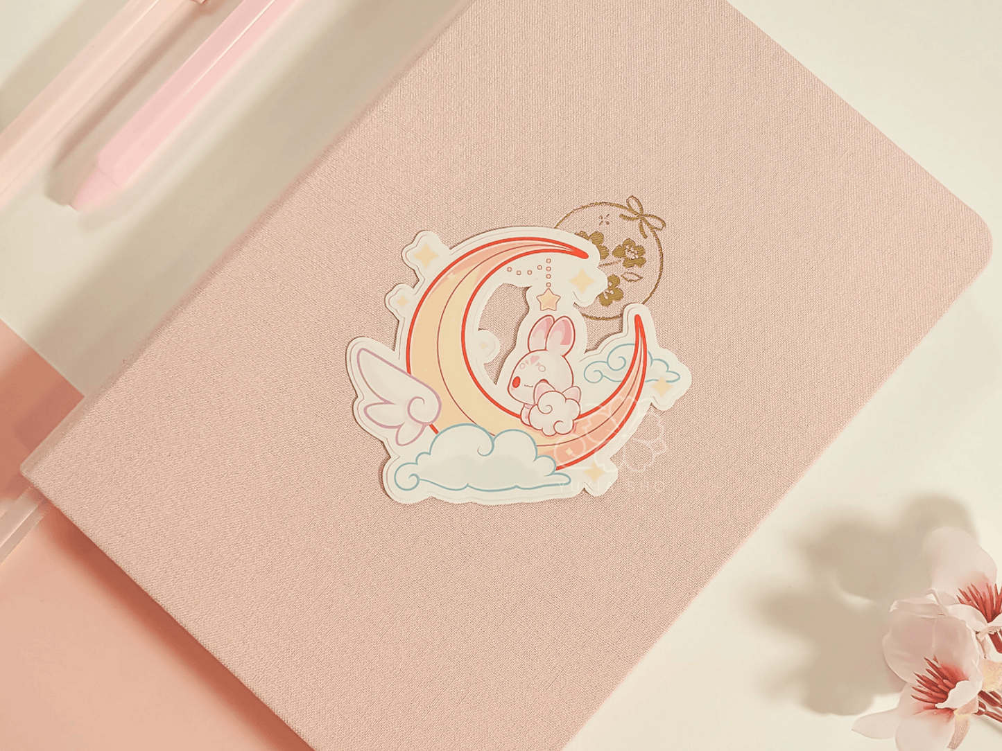 Suzumi Usagi Moon 3" Vinyl Sticker