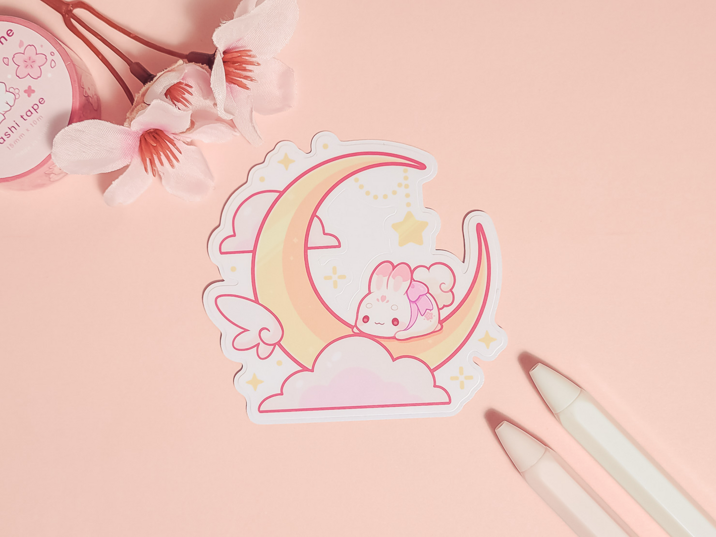 Suzumi Usagi Moon 3" Vinyl Sticker