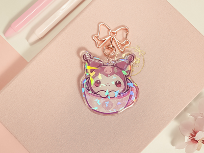 Kawaii Kuro Teacup 2.5" Acrylic Keychain Charm