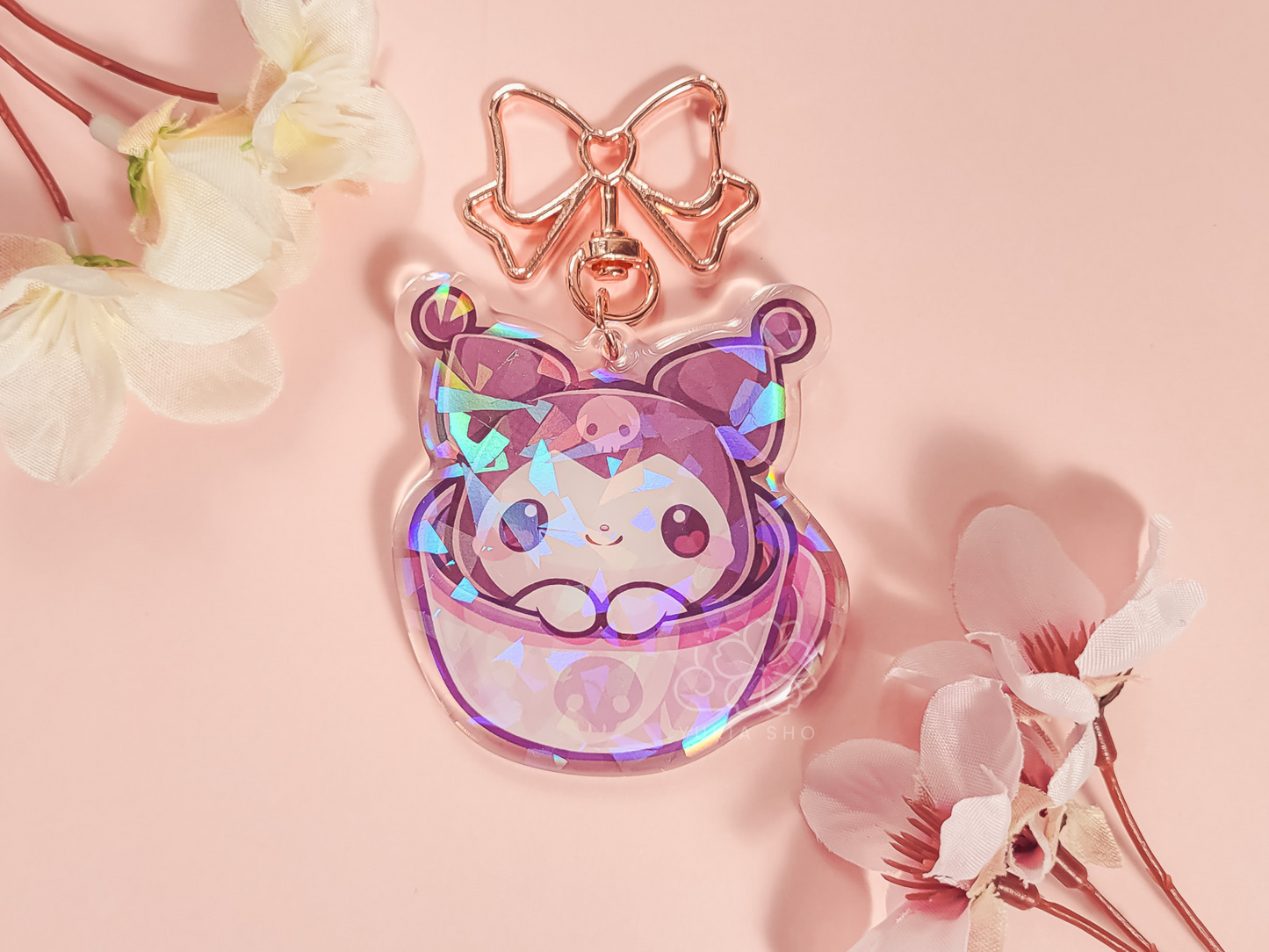 Kawaii Kuro Teacup 2.5" Acrylic Keychain Charm