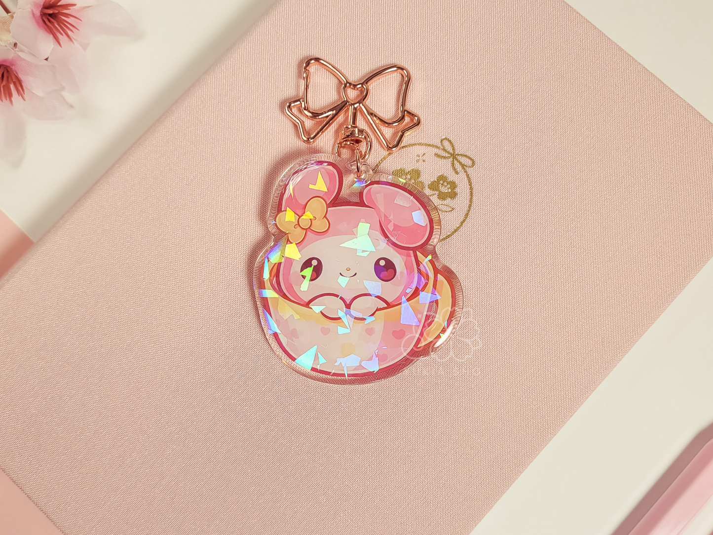 Kawaii Melo Teacup 2.5" Acrylic Keychain Charm