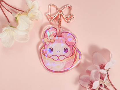 Kawaii Melo Teacup 2.5" Acrylic Keychain Charm