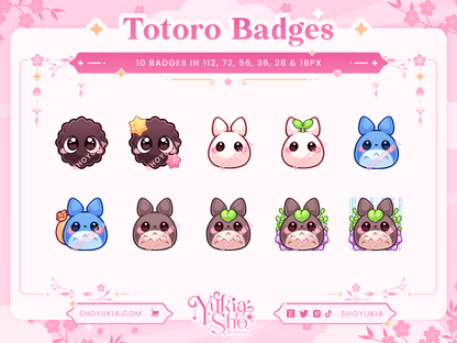 Insignias secundarias de Totoro para Twitch/YouTube/Discord