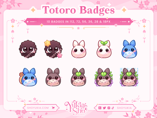 Insignes d'abonnement Totoro pour Twitch/YouTube/Discord