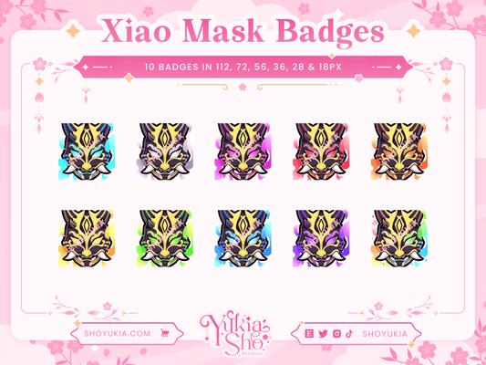 Genshin Impact Xiao Mask Sub Badges para Twitch / YouTube / Discord