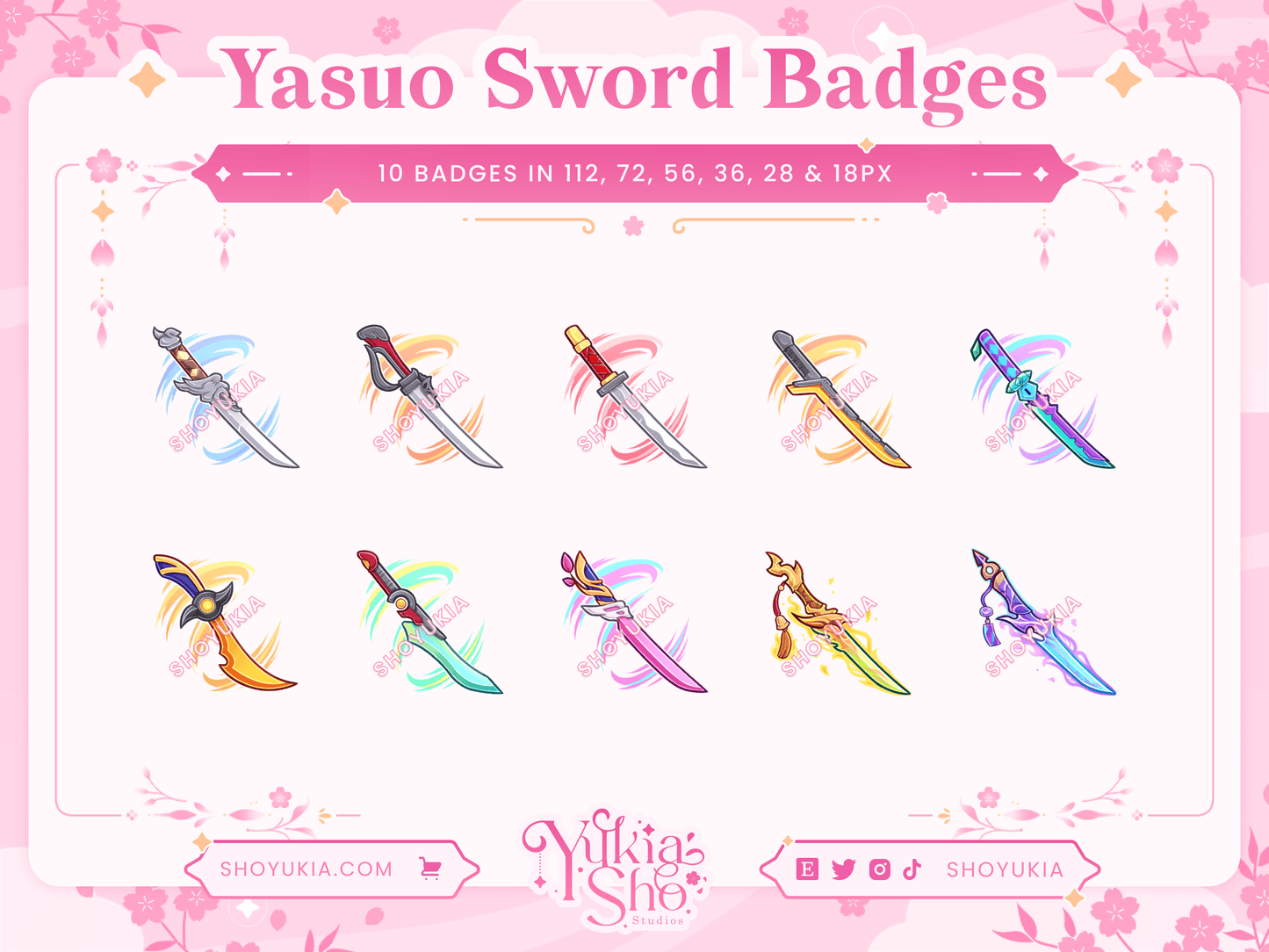 Insignias de League of Legends Yasuo Sword Para Twitch/YouTube/Discord