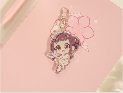 K Hunter Zoey Golden 2.5" Acrylic Keychain Charm