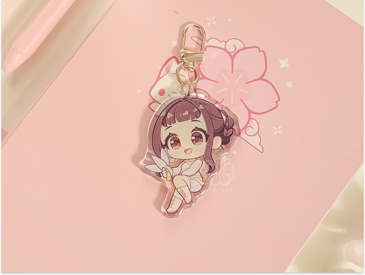 K Hunter Zoey Golden 2.5" Acrylic Keychain Charm