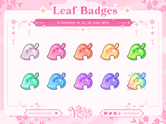 Animal Crossing Leaf Sub Badges - Yukia Sho Studios
