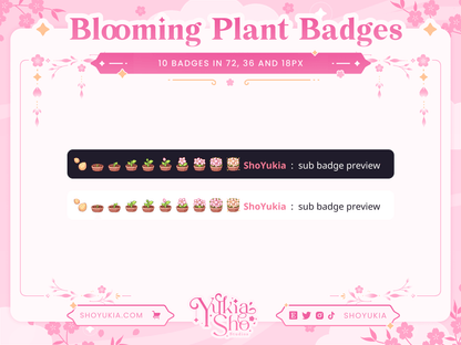 Blooming Plant Sub Badges - Yukia Sho Studios
