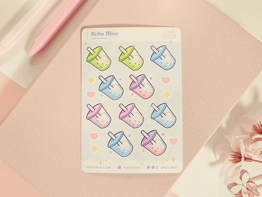 Boba Mini Sticker Sheet - Yukia Sho Studios Ltd.