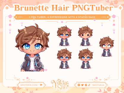Brunette Hair Male Chibi PNGTuber - Yukia Sho Studios