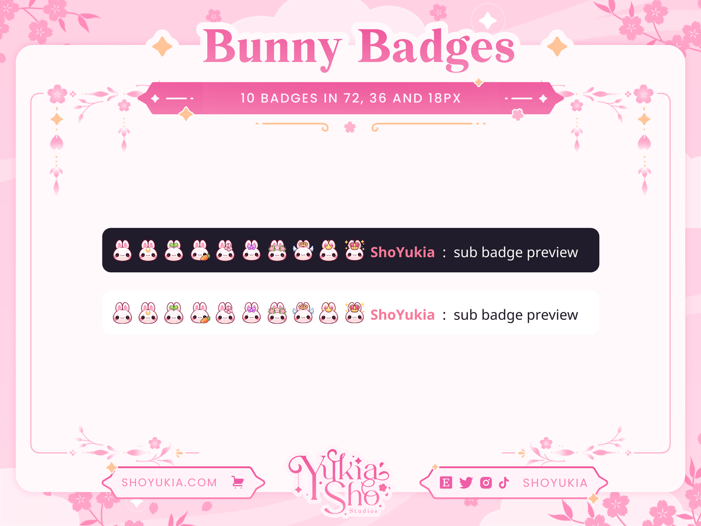 Bunny Sub Badges - Yukia Sho Studios