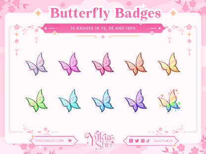 Butterfly Sub Badges - Yukia Sho Studios