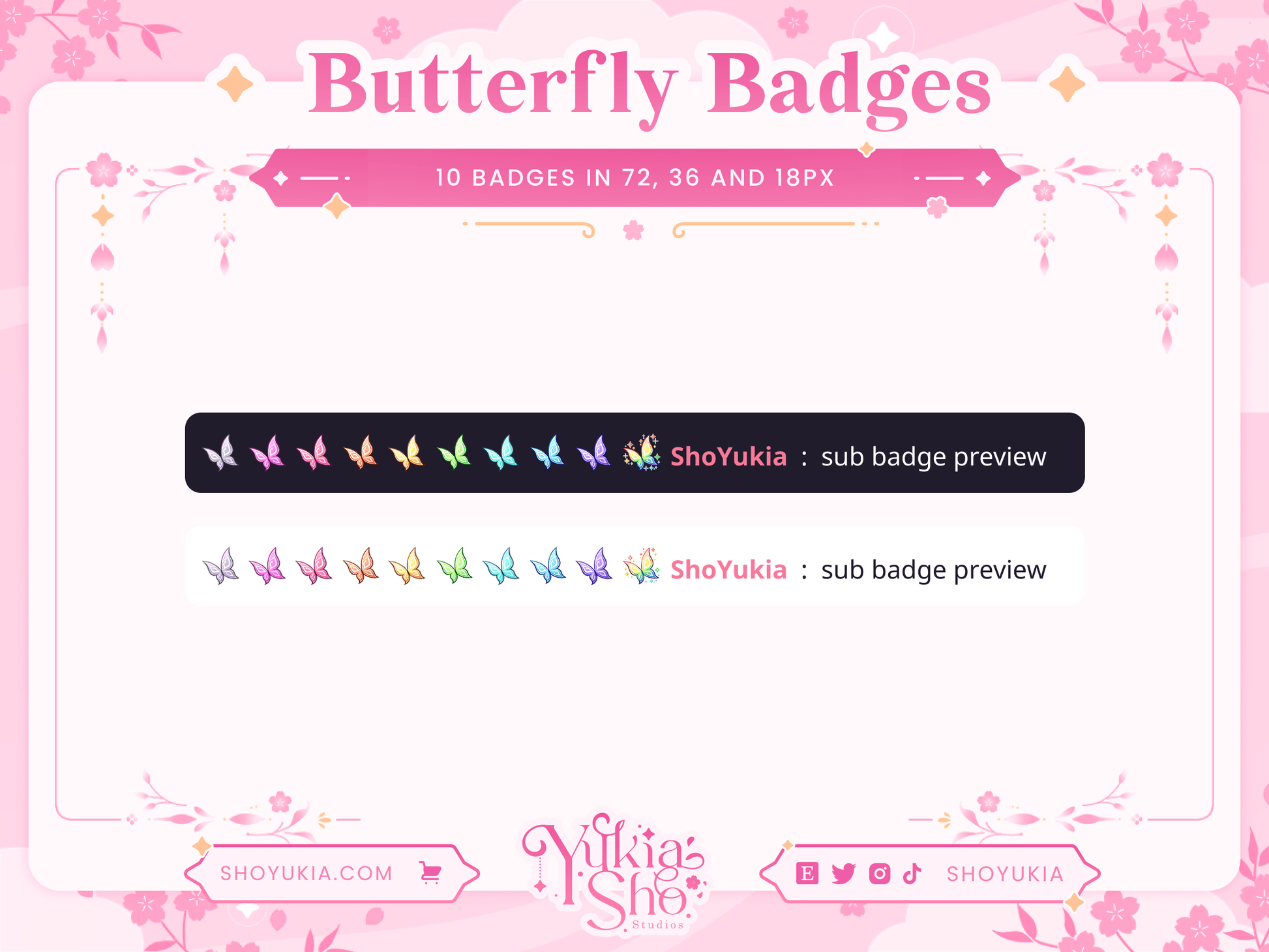 Butterfly Sub Badges - Yukia Sho Studios