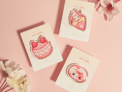Cat Cafe 1.5"Acrylic Pins - Yukia Sho Studios
