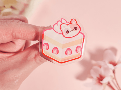 Cat Cafe Cake 1.5"Acrylic Pin - Yukia Sho Studios