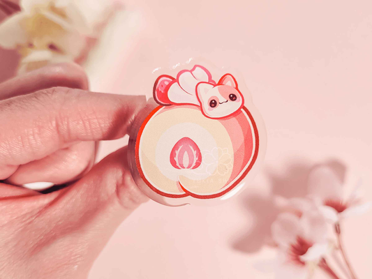Cat Cafe Cake Roll 1.5"Acrylic Pin