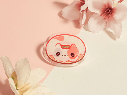 Cat Cafe Donut 1.5"Acrylic Pin - Yukia Sho Studios Ltd.