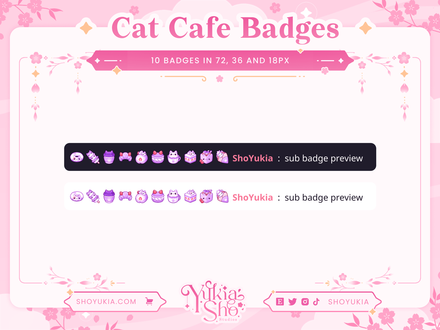 Cat Cafe Sub Badges - Yukia Sho Studios