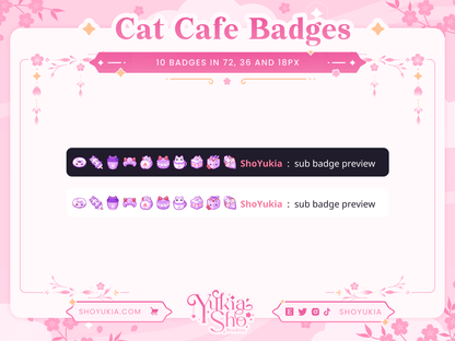 Cat Cafe Sub Badges - Yukia Sho Studios