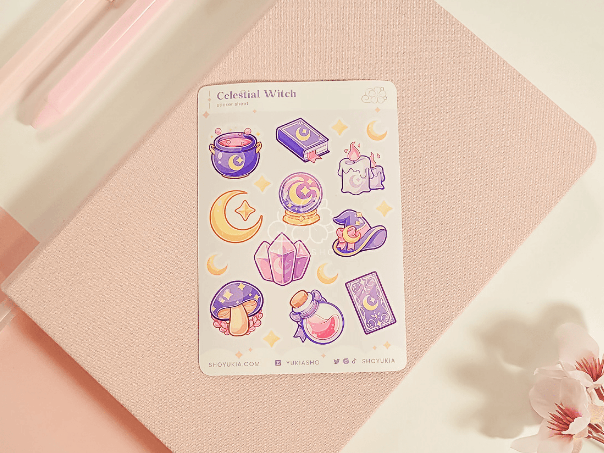 Celestial Witch Mini Sticker Sheet - Yukia Sho Studios