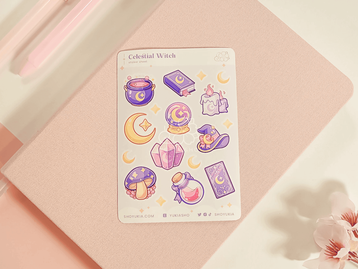 Celestial Witch Mini Sticker Sheet - Yukia Sho Studios Ltd.